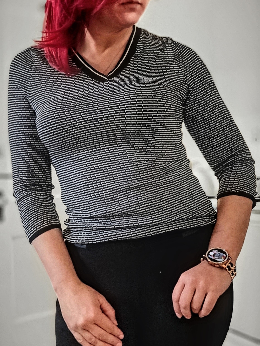 Jones New York Dark Academia V Neck Sweater